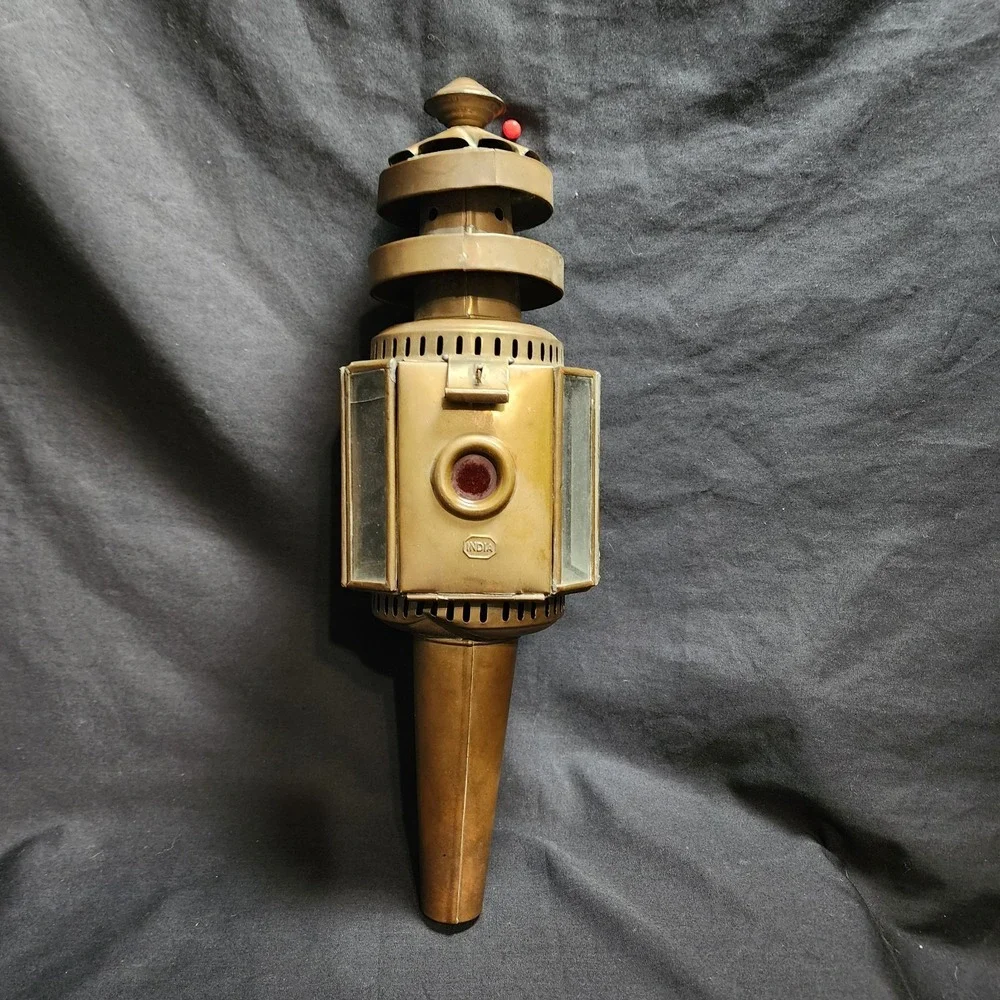 Antique Brass Carriage Light Lamp Nautical‎ Bevel Glass Rare